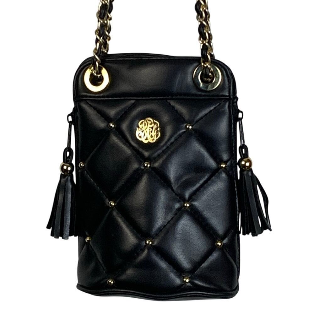 Y & S Quilted Faux Leather Studded Crossbody Bag